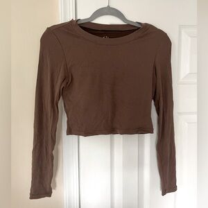 KLASSY NETWORK cropped long sleeve built in bra